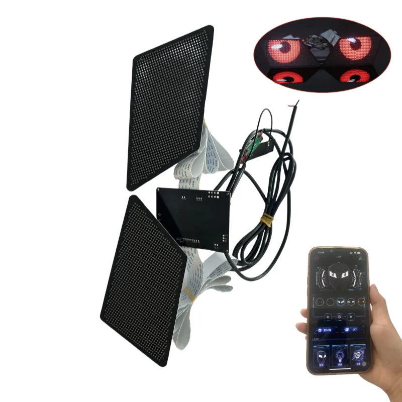 Автомобильные светящиеся глаза дьявола, модификация, подвижный глаз, анимация, светодиодный дисплей, программируемый анимационный рисунок «сделай сам», автоматический демонический глаз, пиксель, Scre