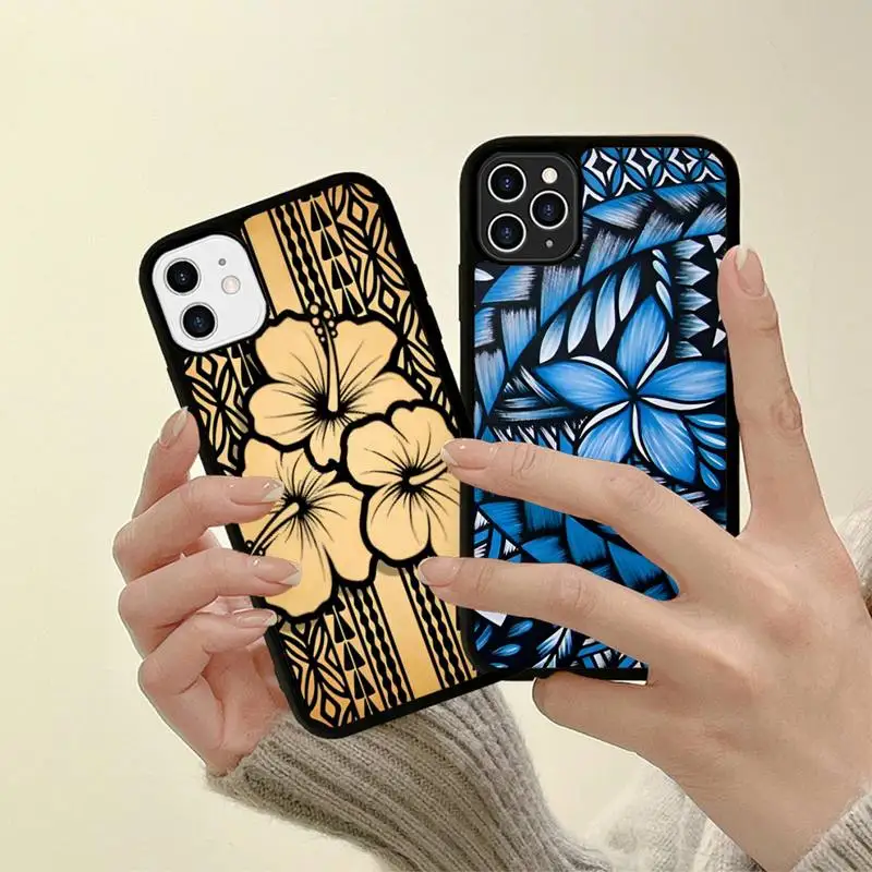 

Maori Tribal Samoan Polynesian Phone Case Silicone PC+TPU Case for iPhone 11 12 13 Pro Max 8 7 6 Plus X SE XR Hard Fundas