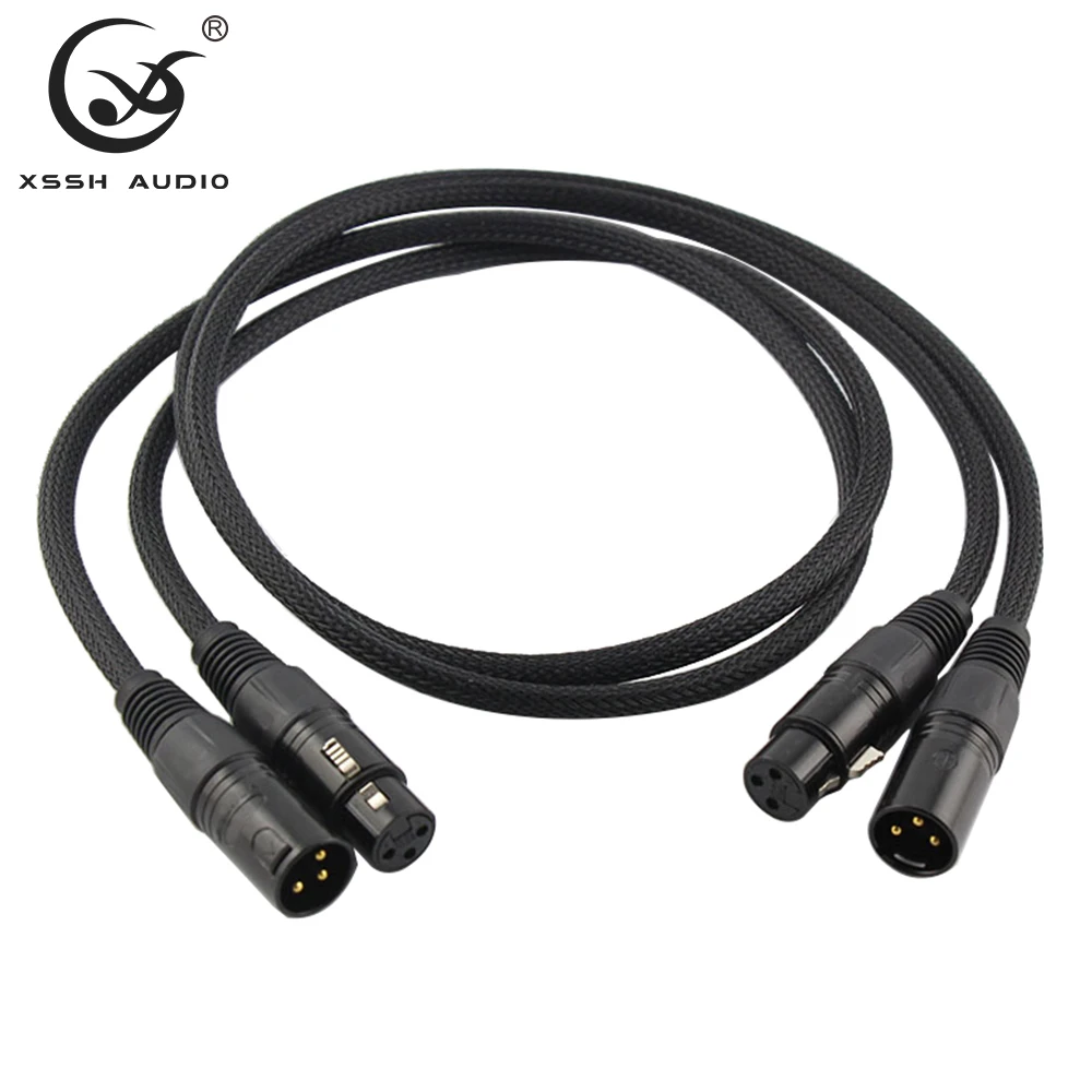 

XLR Microphone Cable RCA CABLE XSSH Audio DIY HIFI 2 Core Pure Copper OFC 3 PINS XLR to XLR Female Male Audio Cord Cables Wire