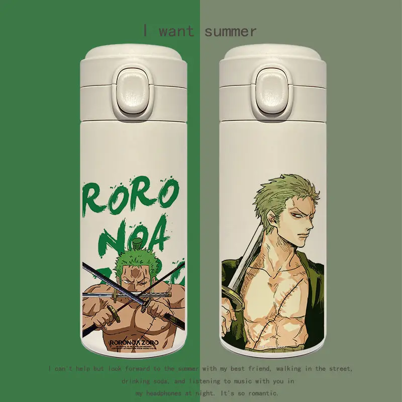 

350-450ml One Piece thermos cup Luffy Zoro anime peripheral male and female students Japanese style pop-up convenient water cup