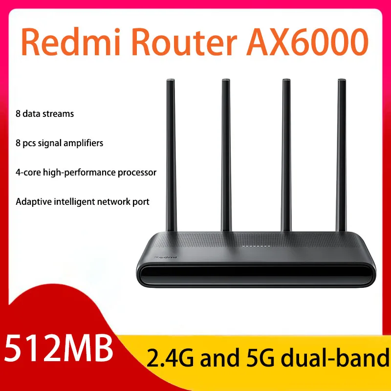  Xiaomi Redmi Router AX6000 5952Mbs WiFi6 512          