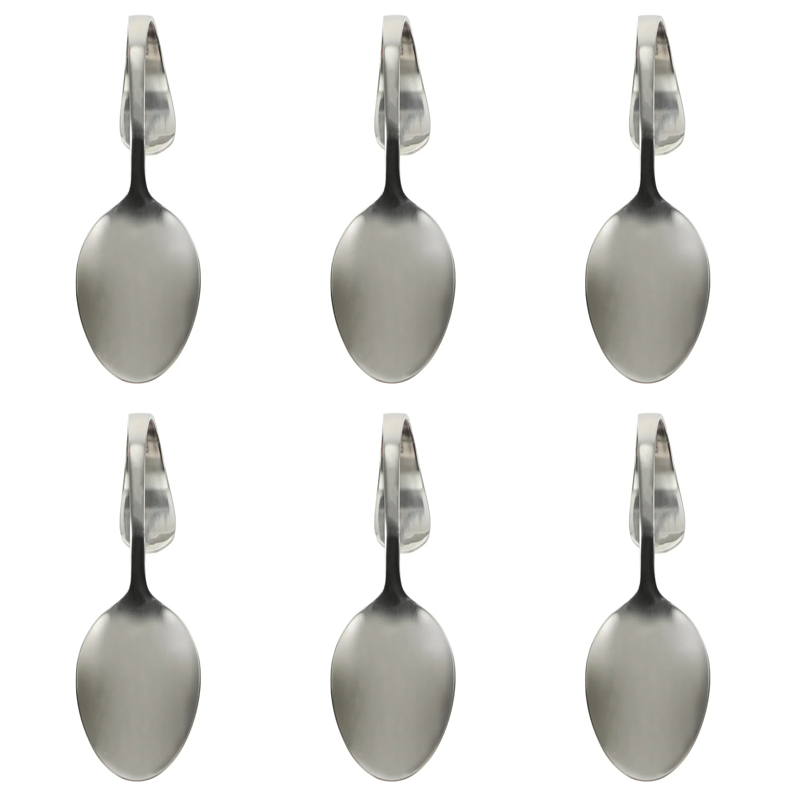 

6 Pcs Miniture Decoration Curved Handle Spoon Multipurpose Western Food Coffee Baby