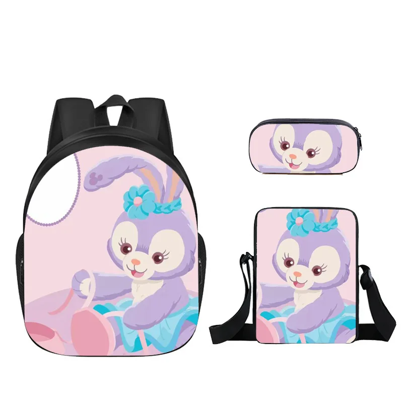 Disney Backpack Girls Cute Cartoon Printed Children's Large Capacity Schoolbag Students Pencil Box Three Sets Girls Backpack