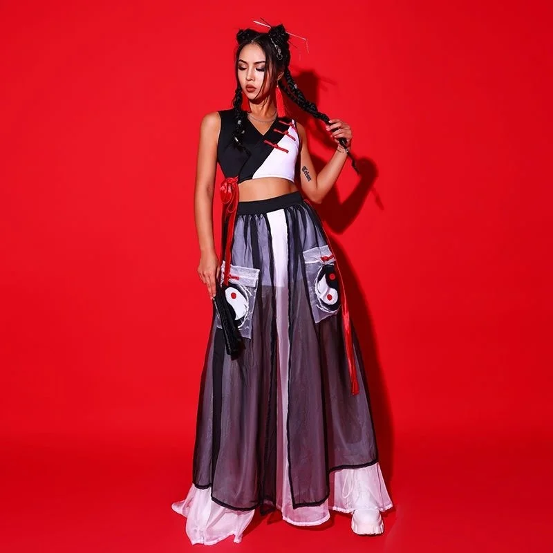 

Модная антикварная Женская танцевальная одежда для взрослых kpop Женская одежда для группового пения пикантная одежда для китайского джазового танца