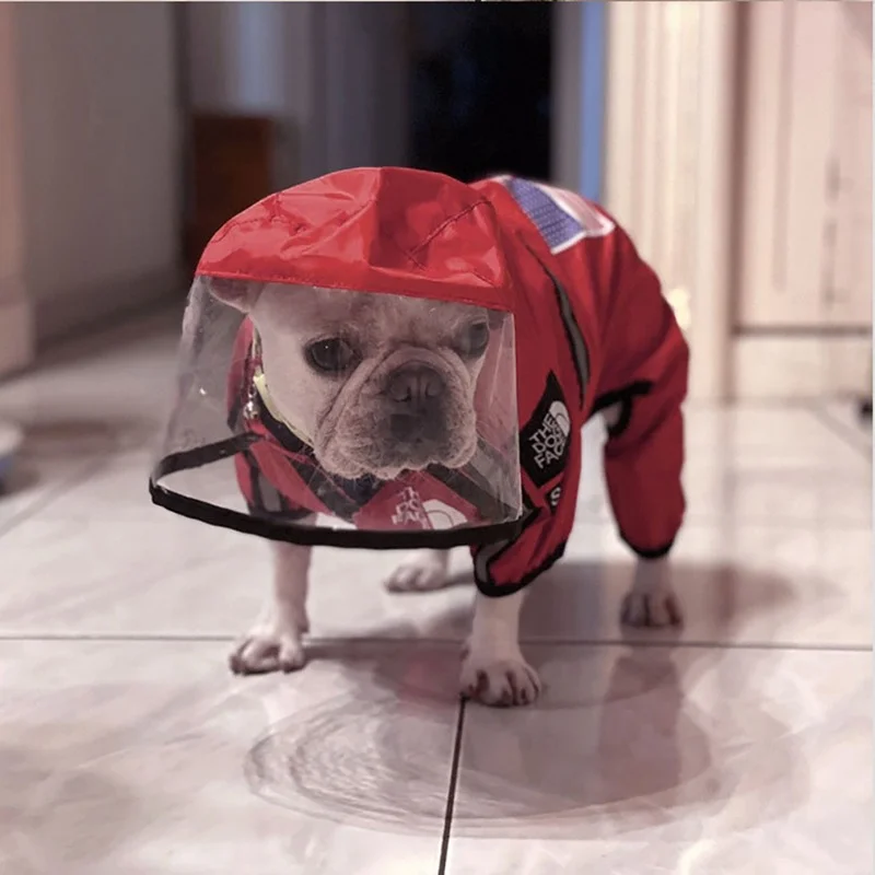 

DOG FACE Pet Dog Raincoat Big Dog Waterproof Overall Raincoat Chihuahua French Bulldog husky Clothing Windproof Puppy Hoodie