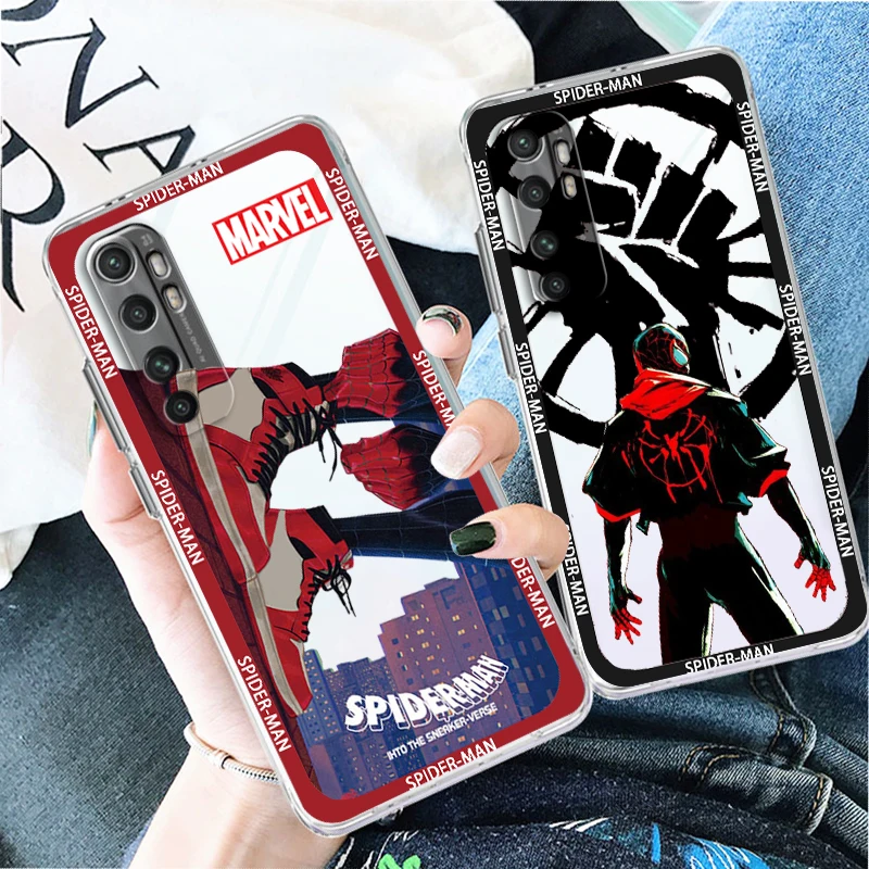 

Marvel Spiderman Superhero Transparent Phone Case For Xiaomi Mi 13 12T 12S 12X 12 11 11T 11i 10T 10 Pro Lite Ultra 5G Cover