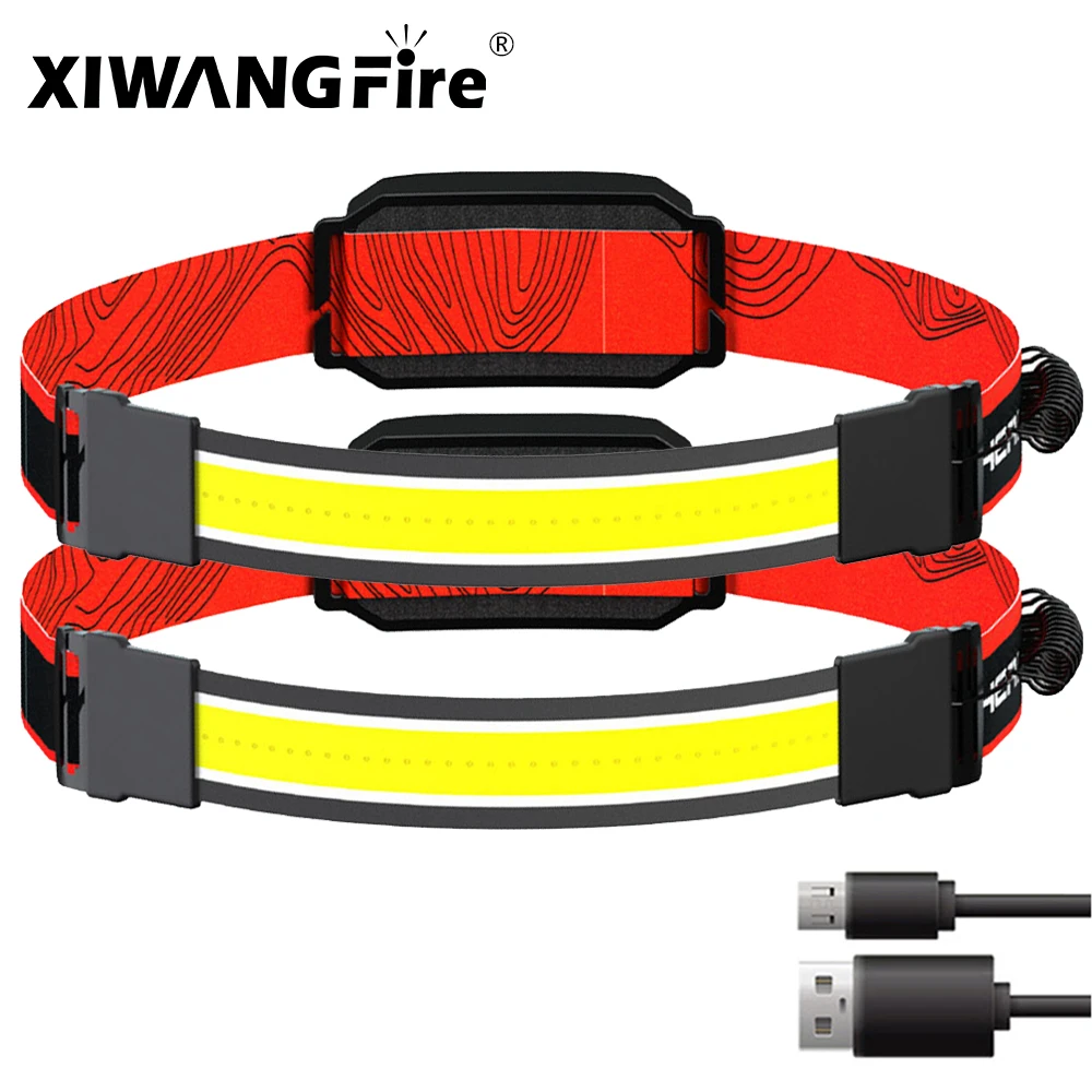 

Xiwangfire USB Перезаряжаемый светодиодный налобный фонарь супер яркий COB фара 3 режима встроенный аккумулятор головной свет