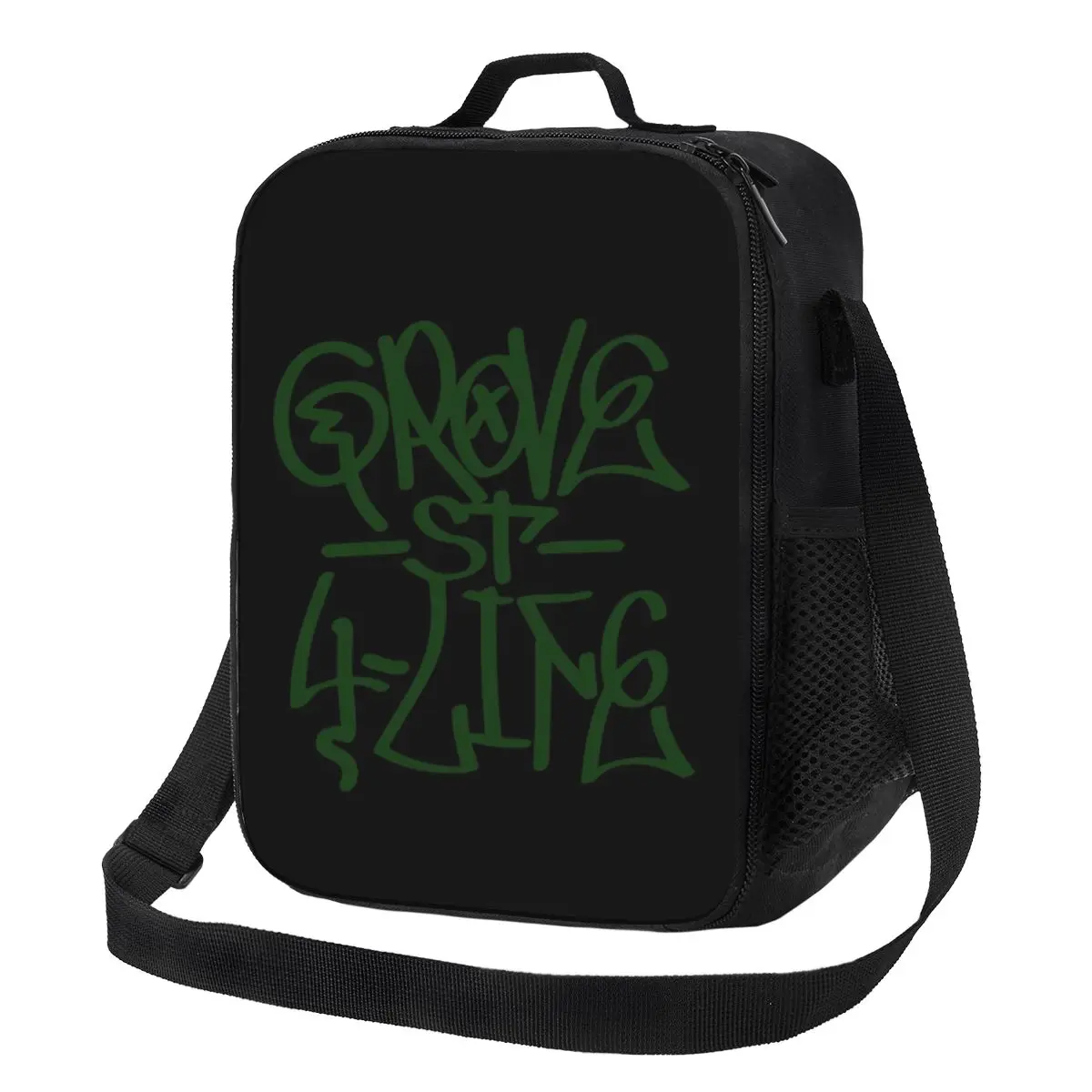 

Gta San Andreas Lunch Bag with Handle Gta San Andreas Grove St 4 Life Graffiti Travel Cooler Bag Zipper Meal Modern Thermal Bag