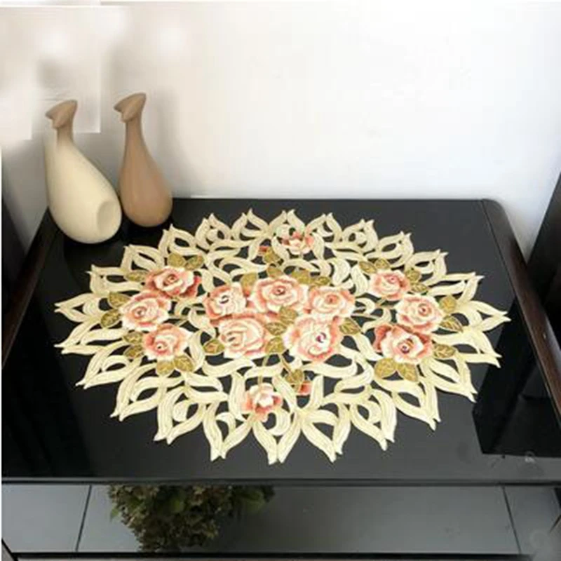 

European-style American embroidered Western-style tablecloth elliptical tablecloth microwave oven bedside cabinet cover mountain