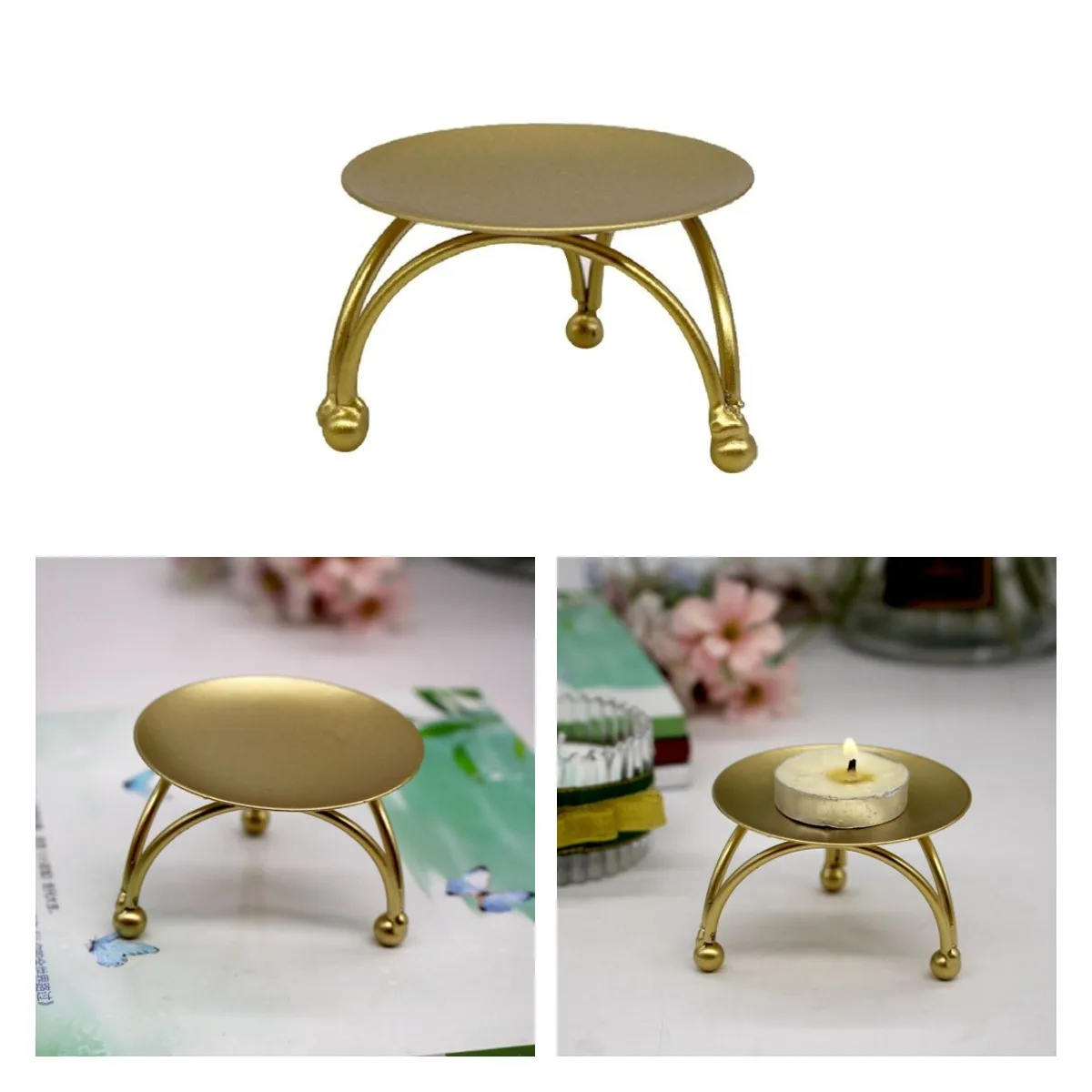 Скандинавский геометрический подсвечник 3D металлический настенный полый