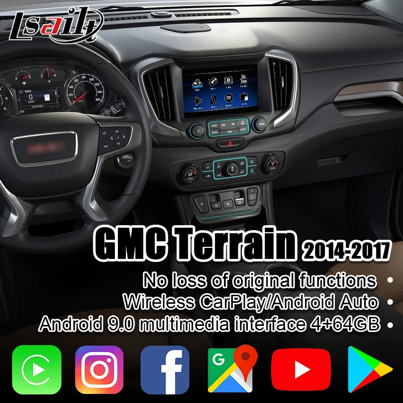 

Lsailt Android Multimedia interface for 2014-2019 GMC Terrain Sierra Yukon Canyon with Netflix, YouTube,Wireless CarPlay