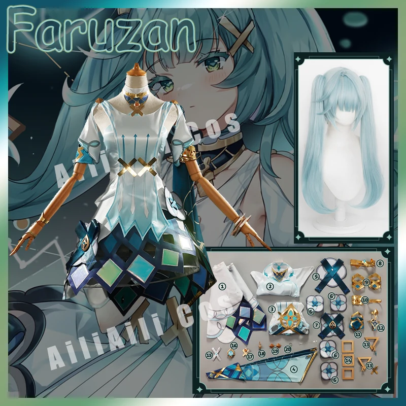 

Genshin Impact Faruzan Cosplay Costume Game Genshin Women Uniform Wig Cosplay Faruzan Costumes For Women Dress