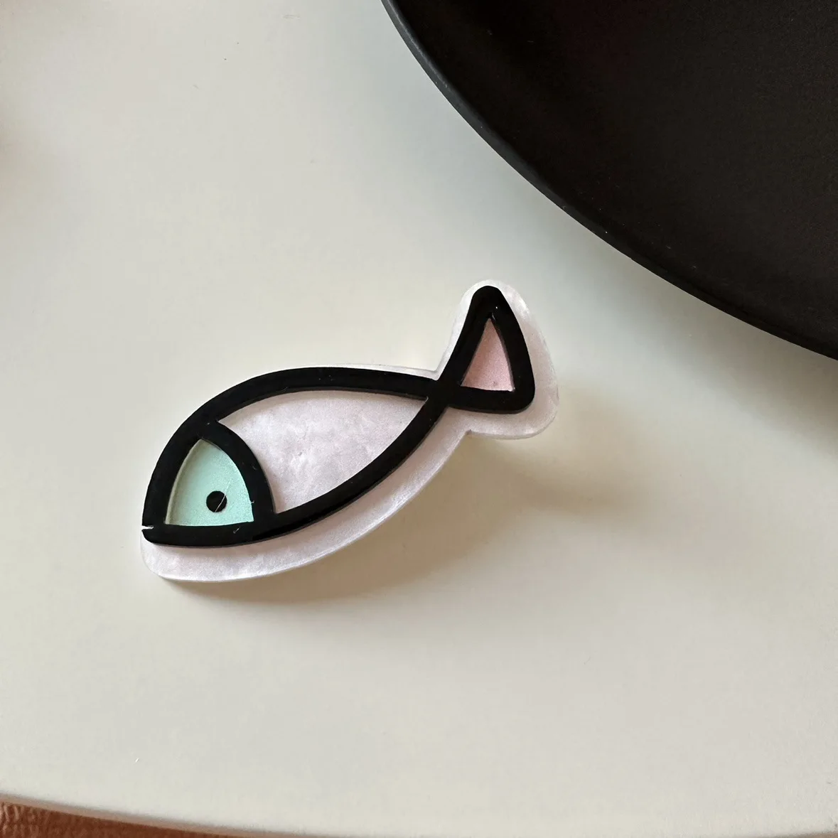 Зажим для волос с изображением милой девочки сердца маленькой рыбки акриловая