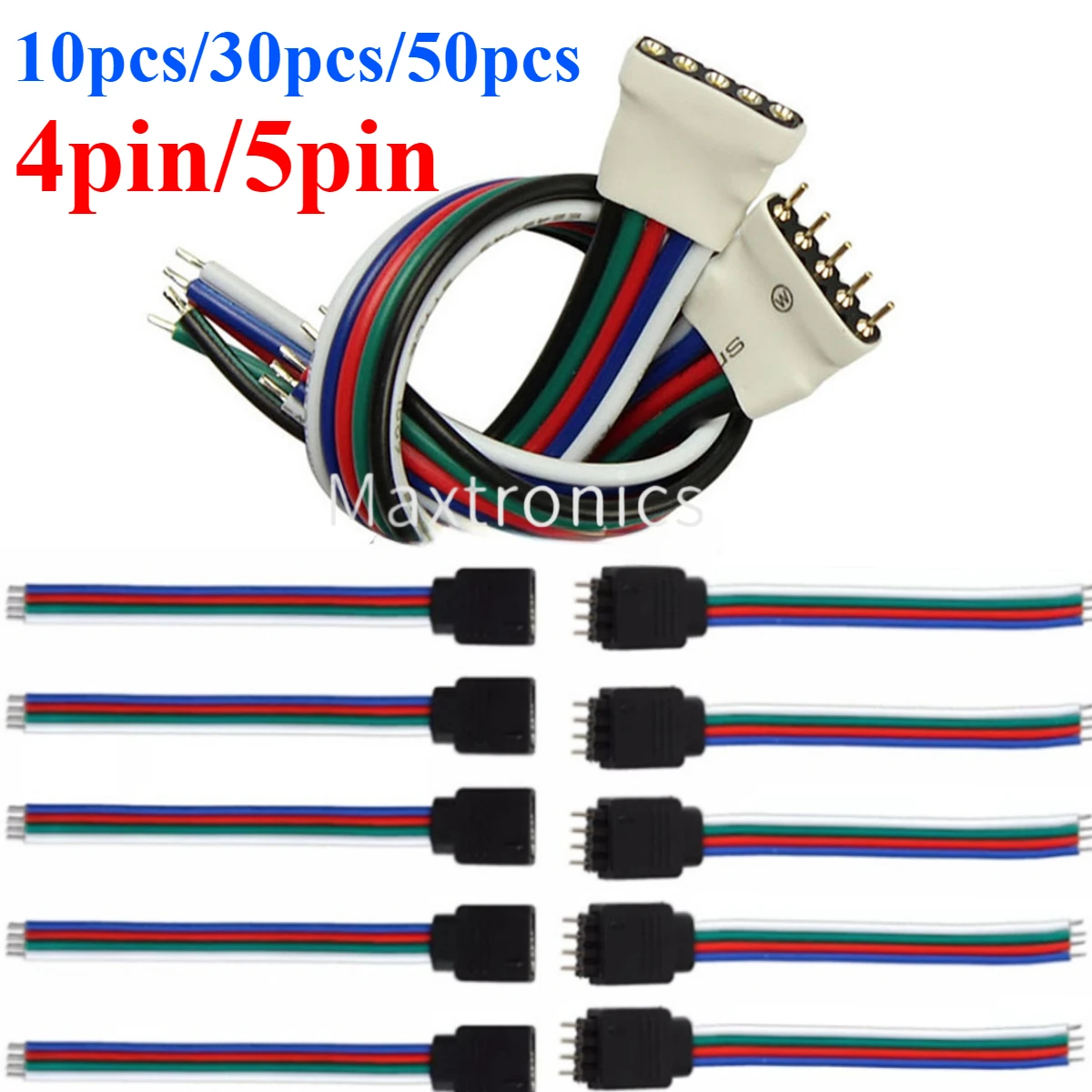 10/30/50 шт. 4-контактный/5-контактный разъем-адаптер разъема для 5050 3528 SMD RGB RGBW