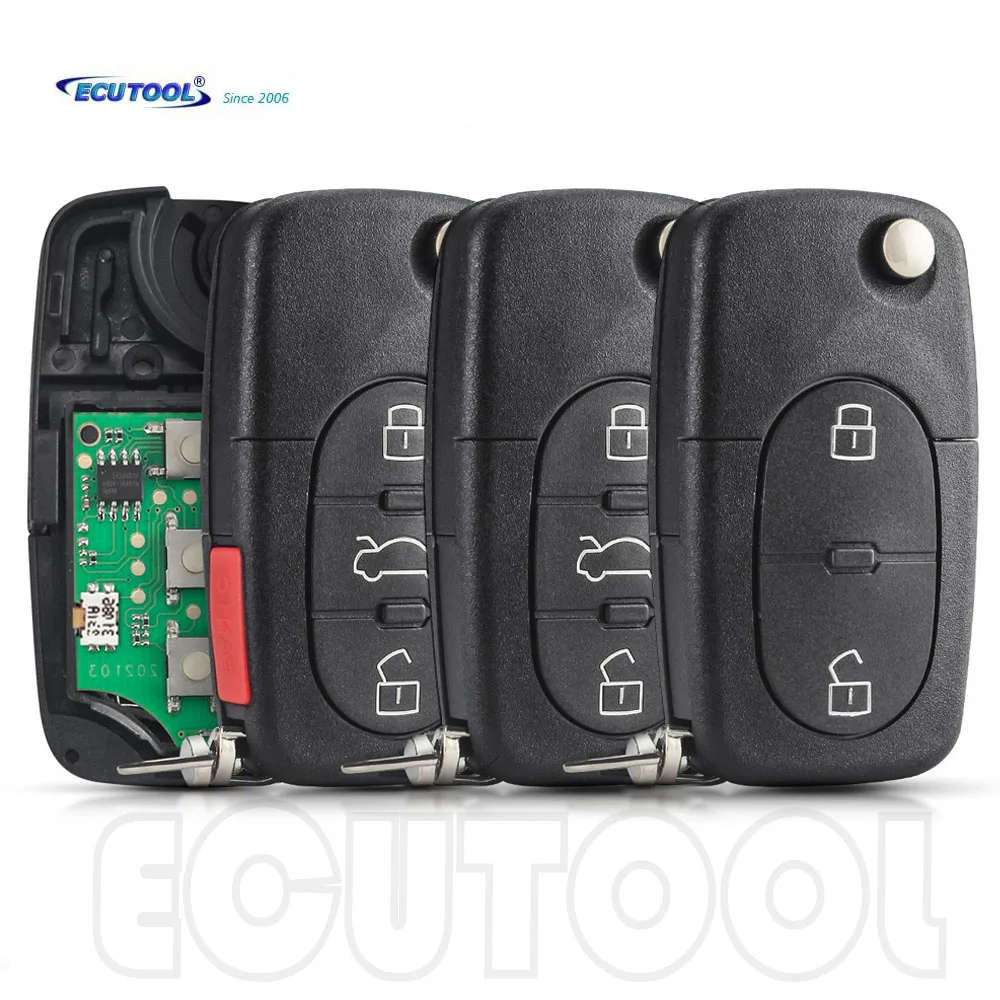 

ECUTOOL 315/433MHZ Remote Car Key For AUDI A3 A4 A6 A8 RS4 TT Allroad Quttro RS4 1994 - 2004 4D0 837 231 A / 4D0837231A ID48Chip
