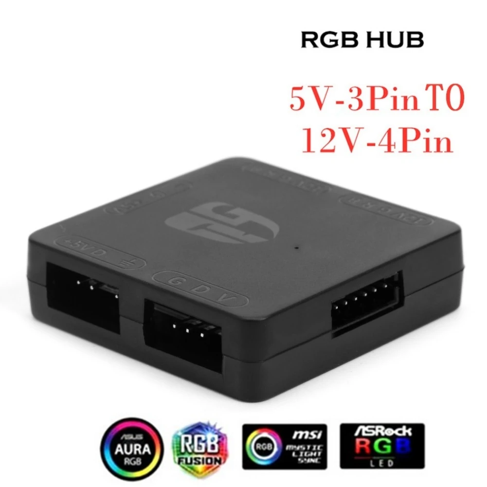 

["Конвертер RGB 5V 3Pin ARGB в 12V 4 Pin RGB Light Transfer Chassis Fan Converter для RGB 3PIN M/B ASUS Gigabyte и MSI"]