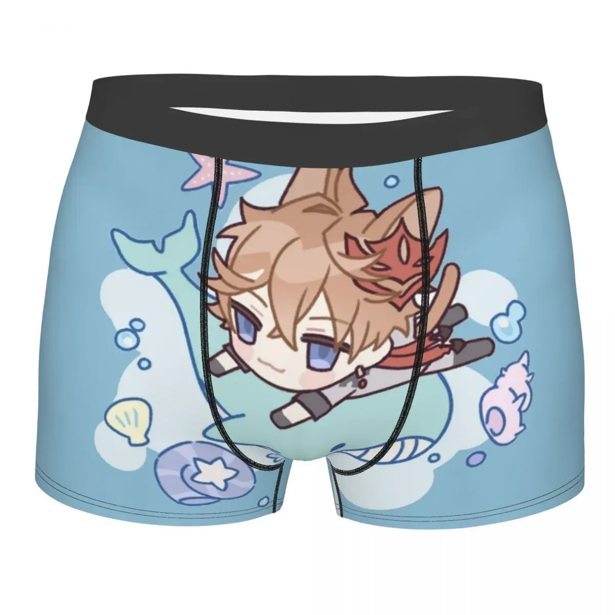 

Мужское нижнее белье Genshin Impact Chibi Childe, забавные боксеры, шорты, трусы, мужские мягкие трусы