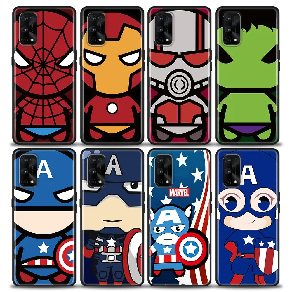 

Marvel Cartoon Heros SpiderMan Case For Realme GT Neo 2 3 XT Pro Master C35 C33 C25 C21 C21Y C20 C12 C11 C3 C2 C1 Cover Funda