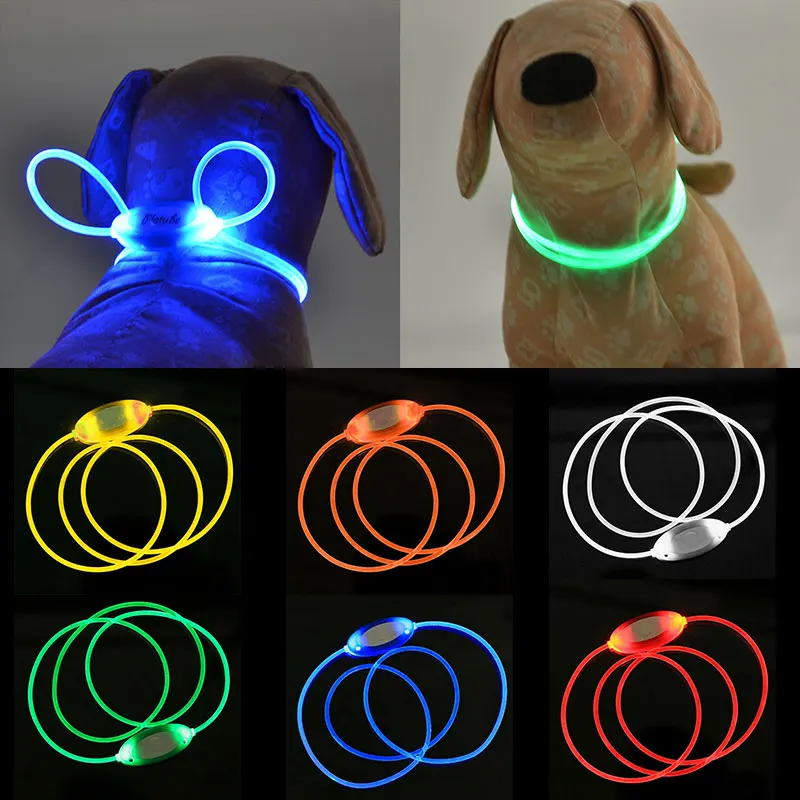 

Pet Collars LED Glowing Dog Collar Adjustable Pet Dog Collars Anti-Lost/Avoid Car Accident Collar for Puppy Cat Dog