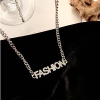 diamond necklace for women 2021 statement jewelry name bamboo english fashion letter pendants toggle chian necklace 1992