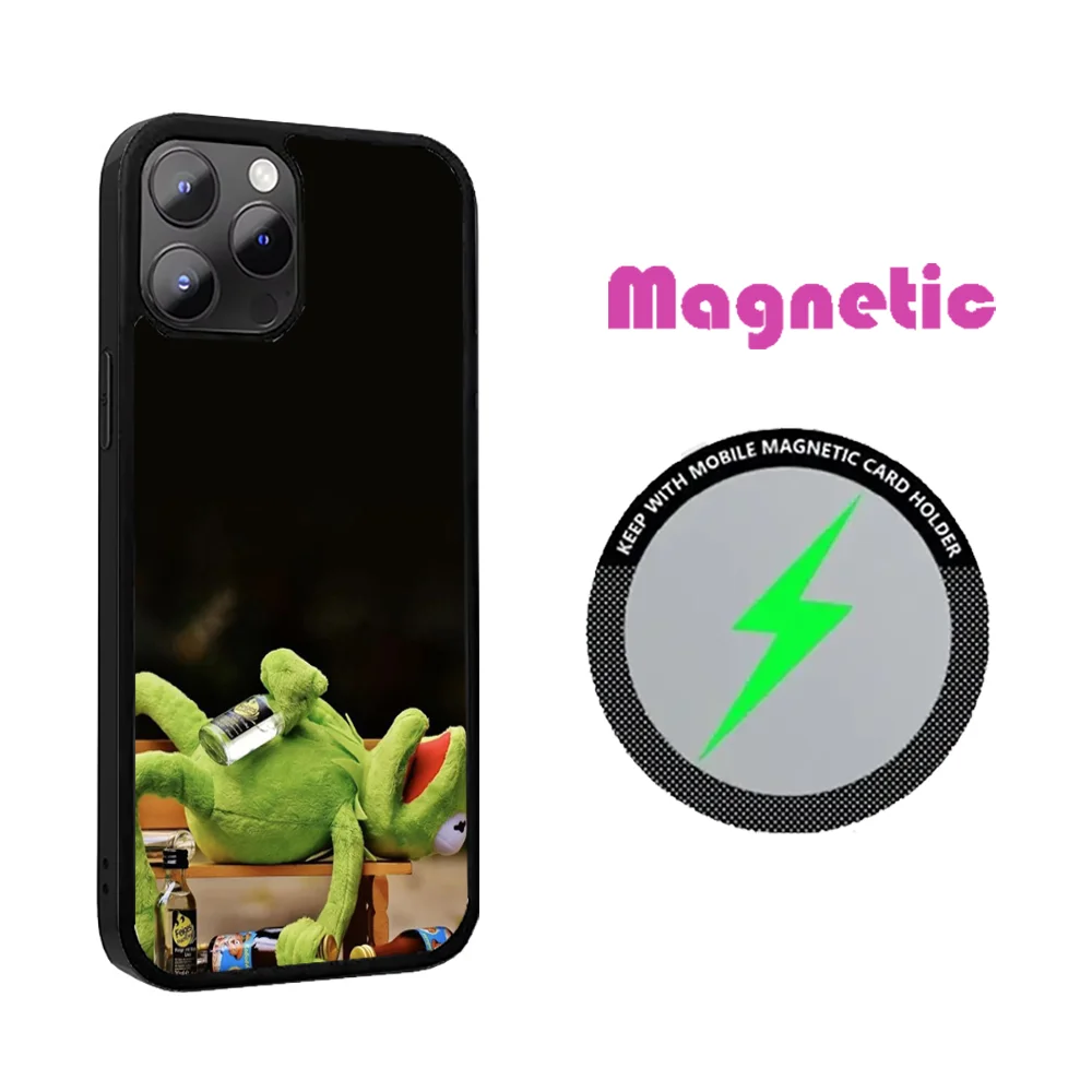 Чехол для телефона k-kermit-t iPhone 16 15 14 13 12 11 PRO MAX PLUS мини-магнитный беспроводной
