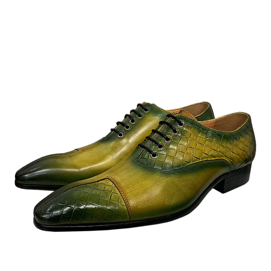 

Oxford Mens Dress Shoes Formal Business Lace-up Full Grain Leather Minimalist Shoes for Men