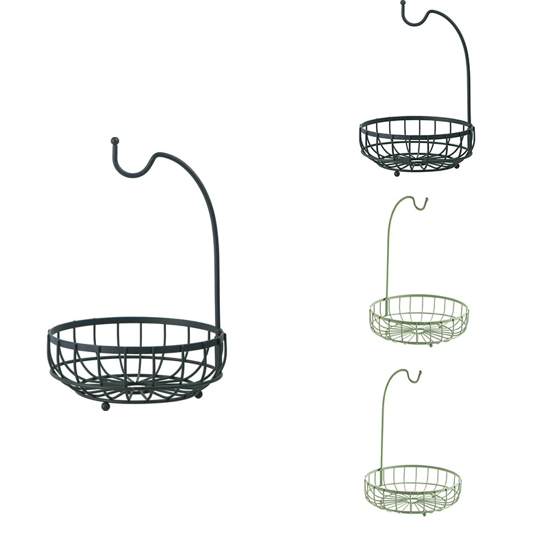 

Kitchen Basket Fruit and Vegetable Basket Banana Hanger Basket Drain Rack Holder Snack Tray Table Storage Stand