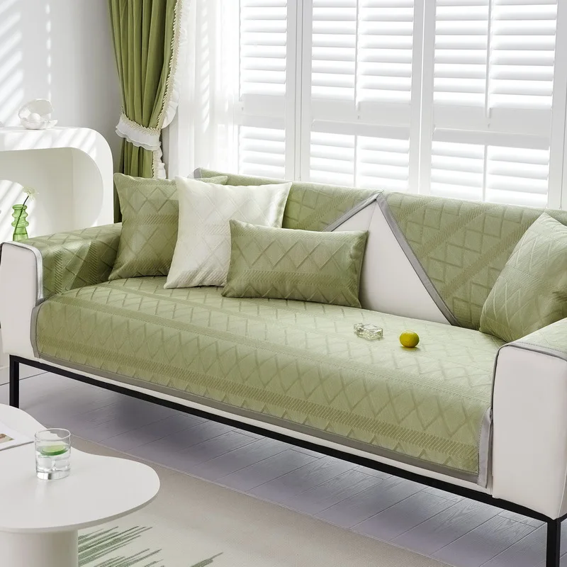 

Summer Ice Silk Sofa Cover for Living Room Cool Feeling Sofa Mat Non Slip Universal L Shaped Corner Sofa Cover Couch Towel Home