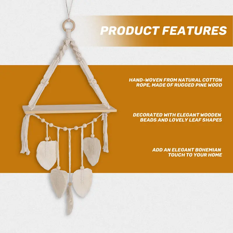 Плавающая рамка в виде листьев гобелен художественная полка богемном стиле