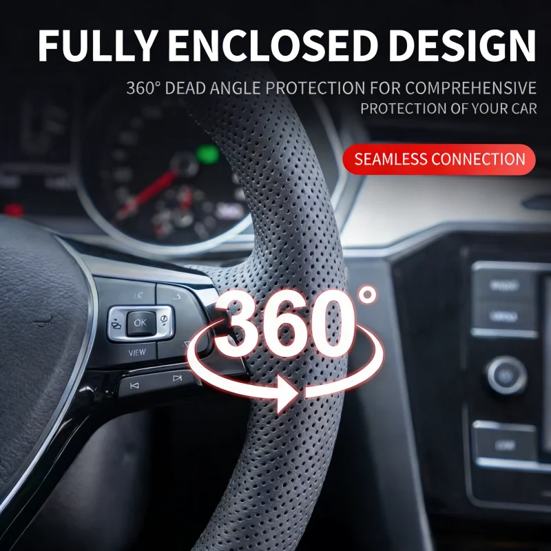 Фото Накладка на руль из кожи с противоскользящим покрытием для Ford Focus, Kuga 2015-2018, Escape 2016-2019, C-MAX, Ecosport 2018-2019, 3 шт. №2