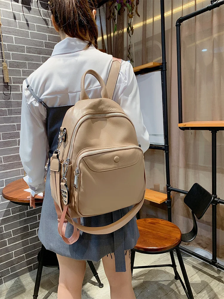 

high quality luxury brand Cowhide Natural Throwing 2023 New Fashion Backpack Trend Versatile Leather Women's Bag 0019