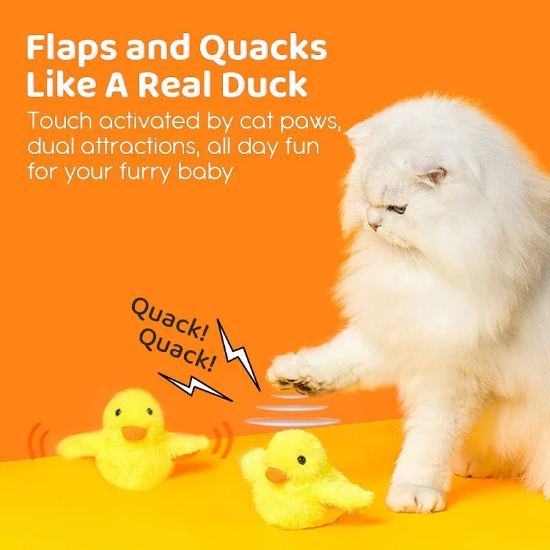 

Moving Flapping Ducks Cat Toys Plush Toys Electric Duck for Indoor Cats Interactive Toys Training Playing Chewing Cats Toy