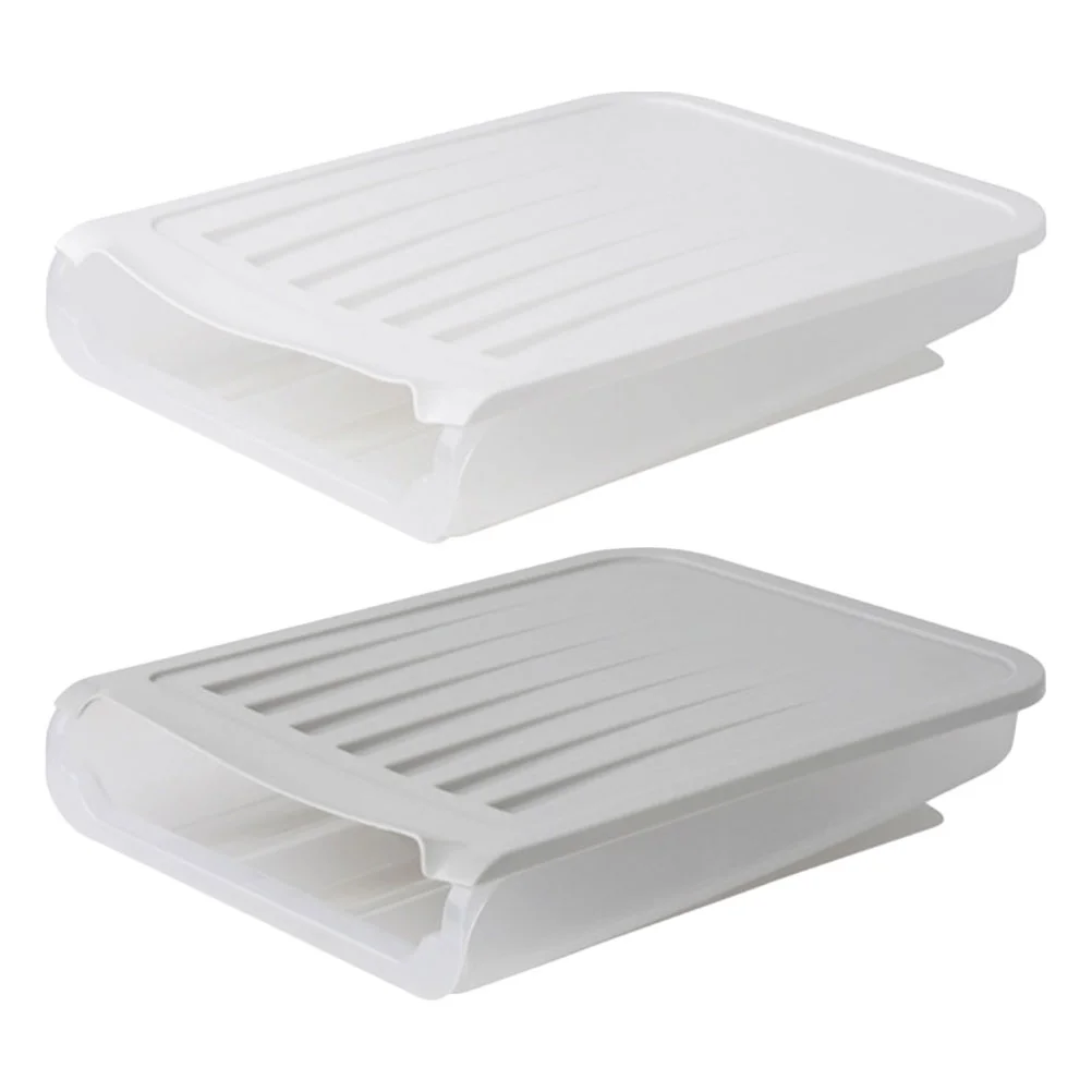

2pcs Rolling Egg Boxes Plastic Egg Storage Box Egg Container Fridge Egg Tray Refrigerator Egg Holder