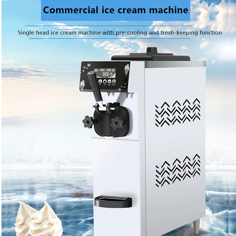 900W Single Head Desktop Automatic Soft Ice Cream Machine Large Capacity Fruit Digital Display High Quality |