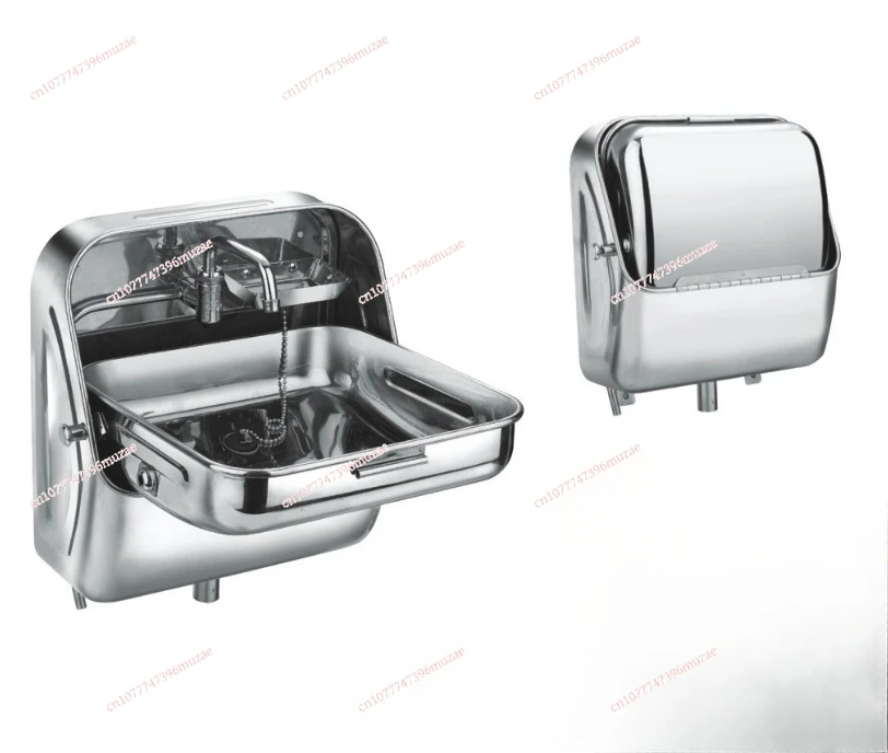 Настенная раковина и сливная из нержавеющей стали 304 прямоугольная складная с