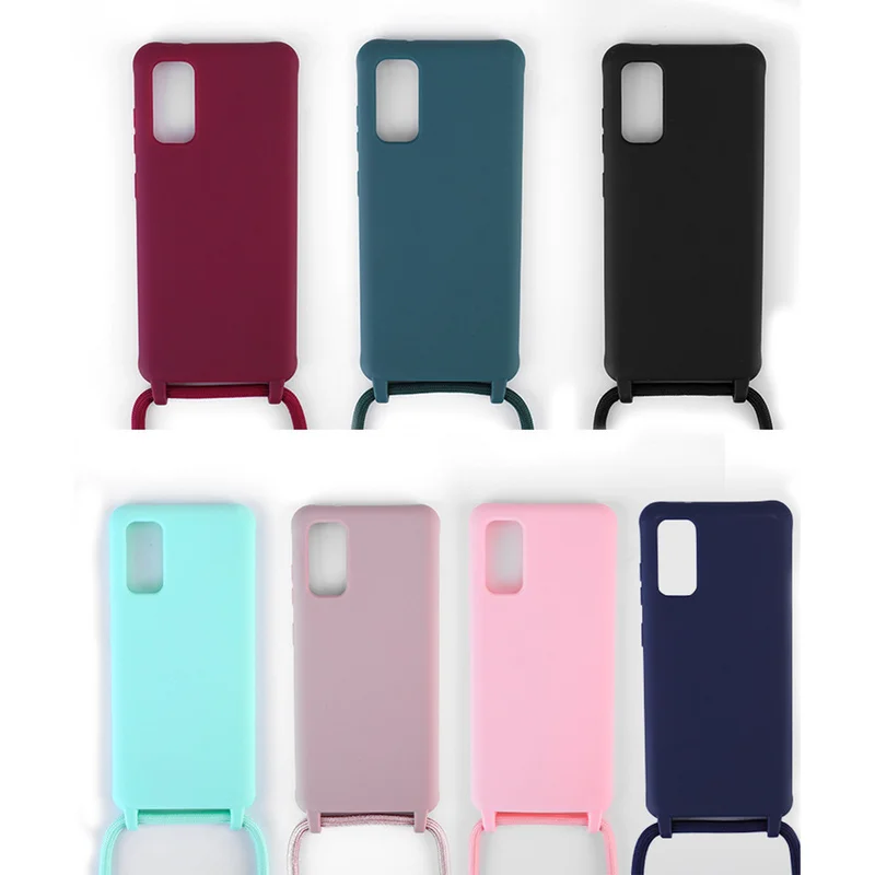 

For Samsung Galaxy 20 Ultra Plus S20 S10 S 10 Lite Silicon Case with Shoulder Strap A51 A 51 71 Note 10 9 Pro Cover Cord A81 A91