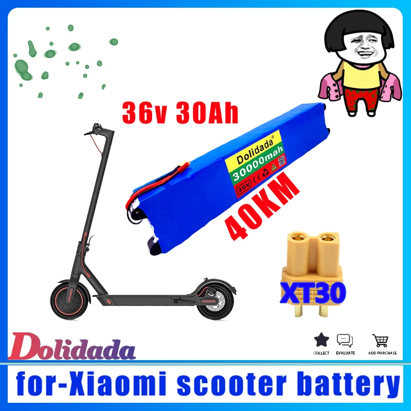 

36v 30ah Scooter Battery Pack ForXiaomi for Mijia M365 Electric Scooter Hoverboard Bms Board 30000mah Rechargeable Batteries