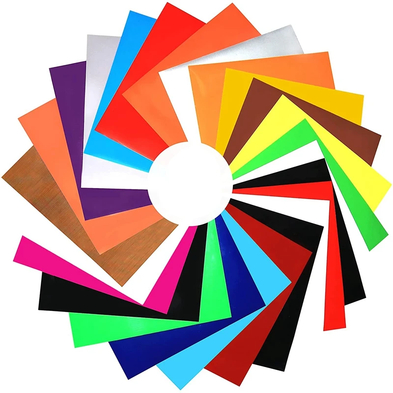 

Heat Transfer Vinyl Sheet Set-Special PTFE Sheets,19 Different Colors Of Iron On Vinyl Sheets-Perfect HTV Vinyl Set
