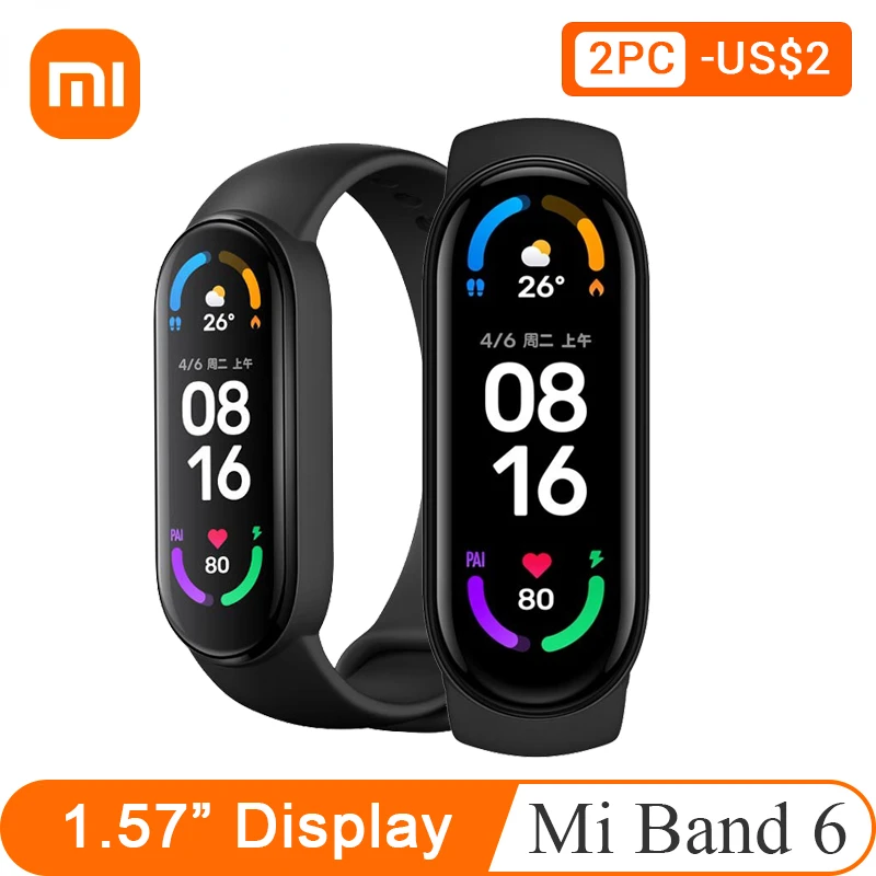 

Xiaomi Mi Band 6 Smart Bracelet 6 Color AMOLED Blood Oxygen Smart Band Fitness Traker Heart Rate Bluetooth Waterproof Miband 6