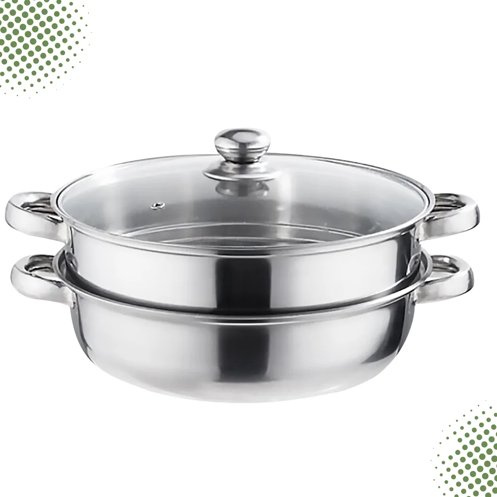 

Steamer Pot Cooking Stainless Steel Steam Cookware Steamers Food Vegetable Boiler Double Steaming Soup Boiling Stockpot Layers