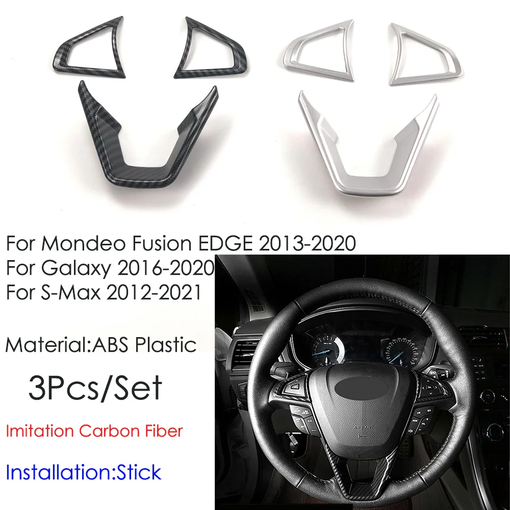 

Car-styling Accessories Steering Wheel Covers Trim Decorative Refit Sticker for Ford Mondeo Fusion EDGE S-Max Galaxy 2012-2020