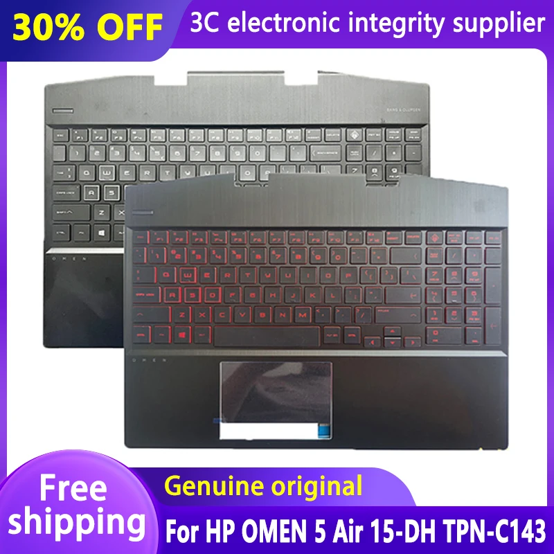 

New US Keyboard For HP OMEN 5 Air 15-DH 15-DH000 TPN-C143 Gamer Laptop keyboard with Backlit Top Case Notebook Replacement Red