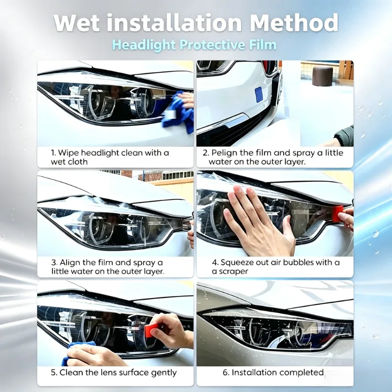 Фото Защитная пленка из ТПУ для фар, зеркал заднего вида и B-стойки Mazda CX-5 2022-2024, предварительно вырезанная, прозрачная/дымчатая, антицарапийная наклейка №4