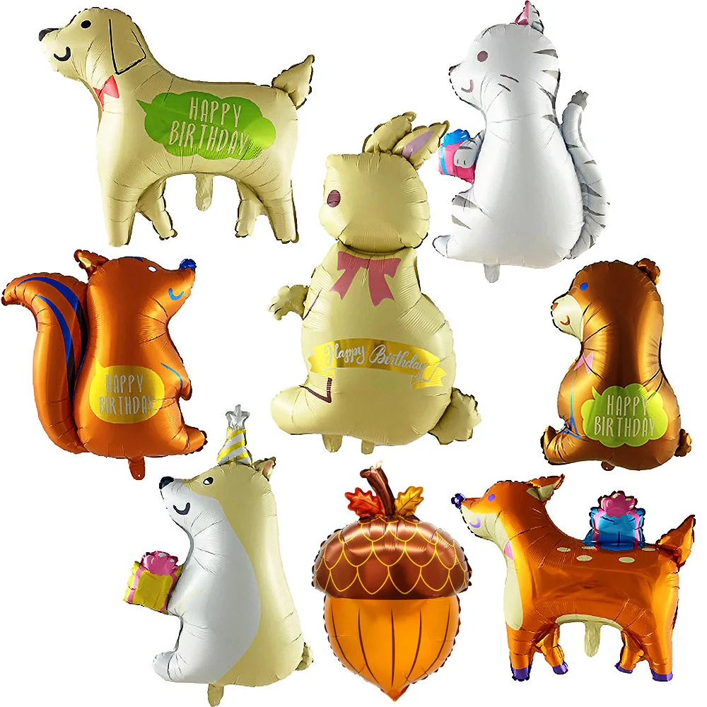 

Jungle Animal Foil Balloons Hedgehog Fox Raccoon Squirrel Rabbit Balloon Kids Toys Forest Animal Theme Birthday Party Decoration