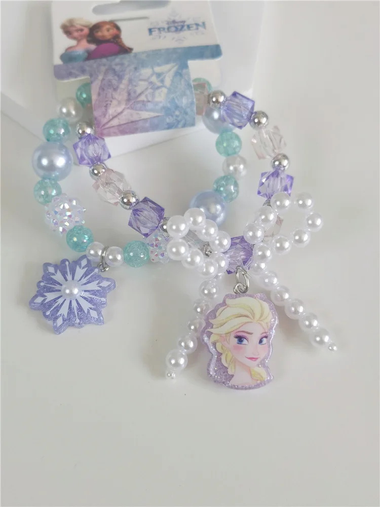Disney cartoon princess children necklace bracelet ring set baby girl doll accessories hair rope frozen elsa anna toys | Игрушки и хобби