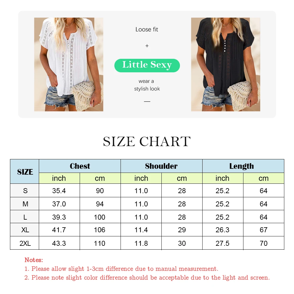 Женская кружевная рубашка с коротким рукавом и V-образным вырезом | одежда