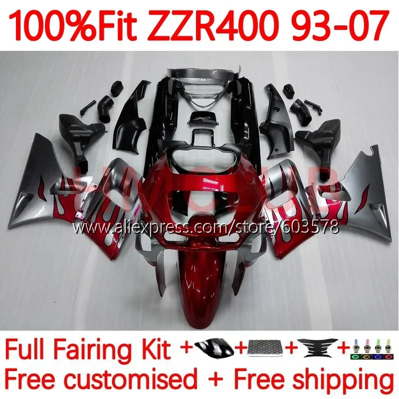 

Инъекция для KAWASAKI NINJA ZZR 400 ZZR400 2000 2001 2002 2005 2006 2007 красная Серебристая тонкая обтекатель 95 96 97 98 99 82No.17