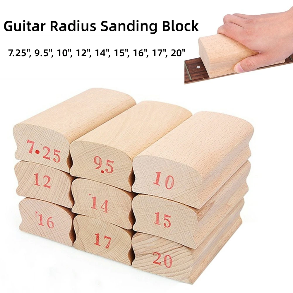 Wooden Guitar Radius Sanding Block Fret Leveling Fingerboard Luthier Tool 7.25