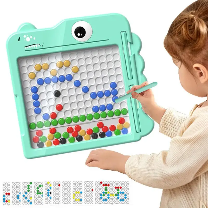 

Magnetic Drawing Board Dinosaur Doodle Board For Kids Drawing Board Magnetic Dot Art With Pen And Beads Educational Montessori