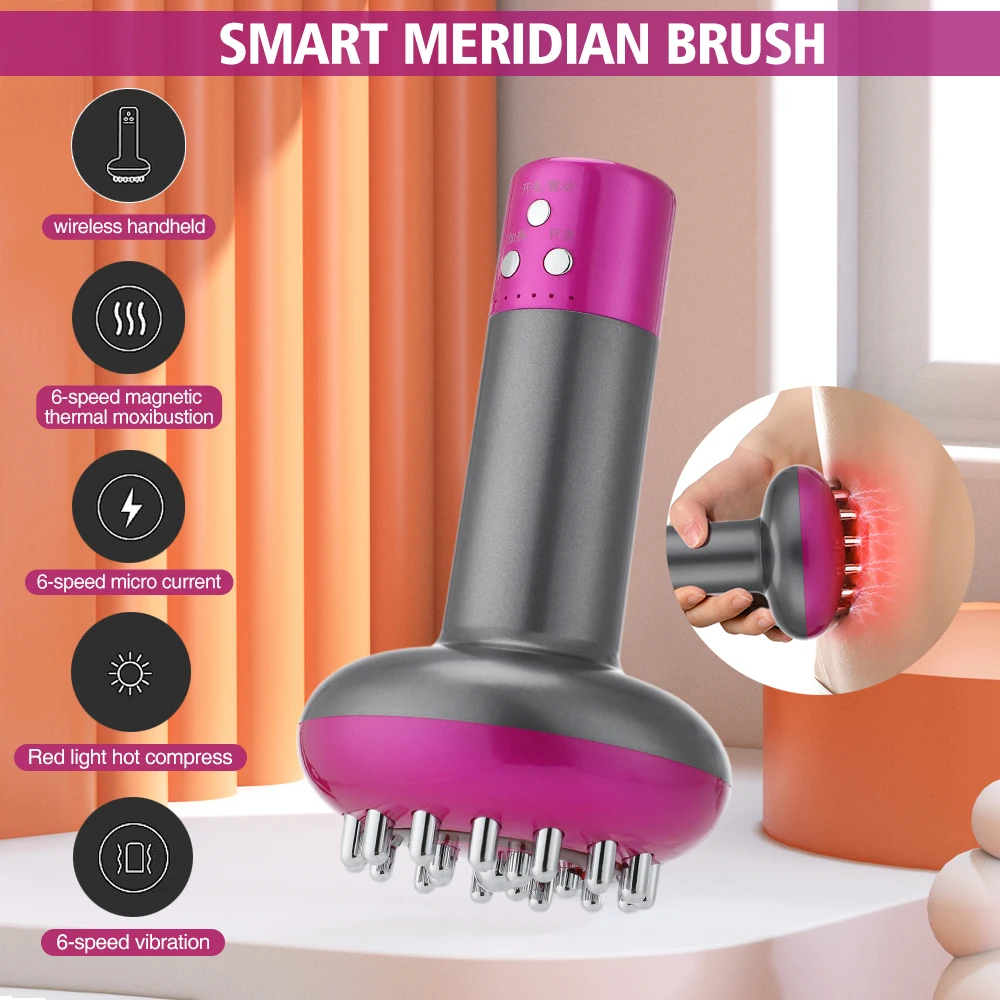 

Электрическая кисть для меридианов, антицеллюлитный массажер для тела, Вибрационный редуктор жира, 6-Скоростной микро-токовый терапевтичес...